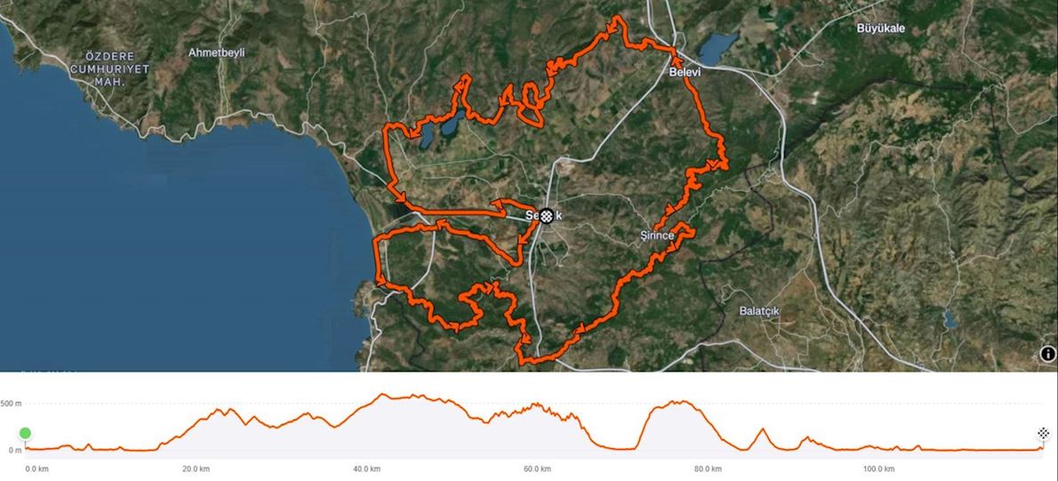 Ephesus Ultra Marathon Route Map