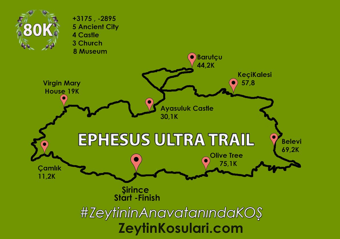 Ephesus Ultra Trail Routenkarte