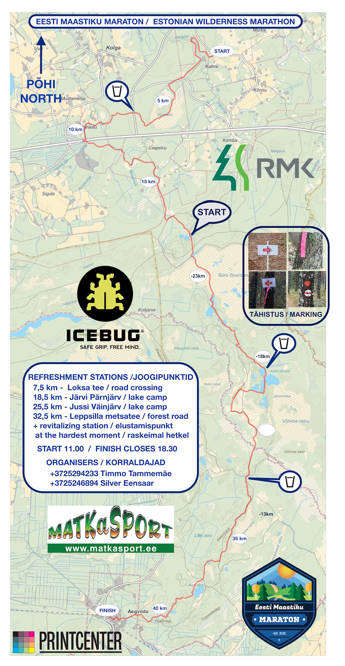 Estonian Wilderness Marathon MAPA DEL RECORRIDO DE