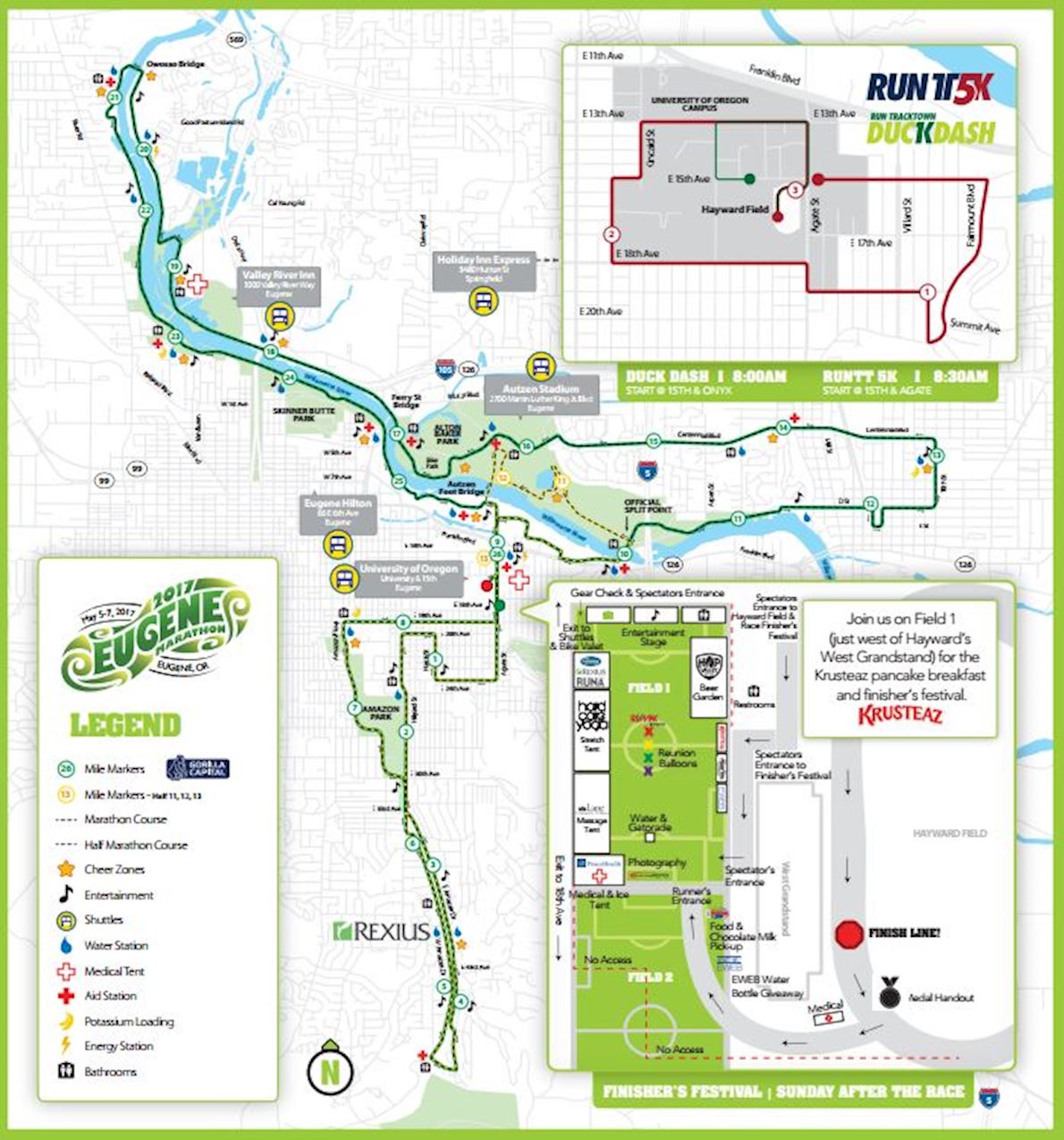 Eugene Marathon Routenkarte