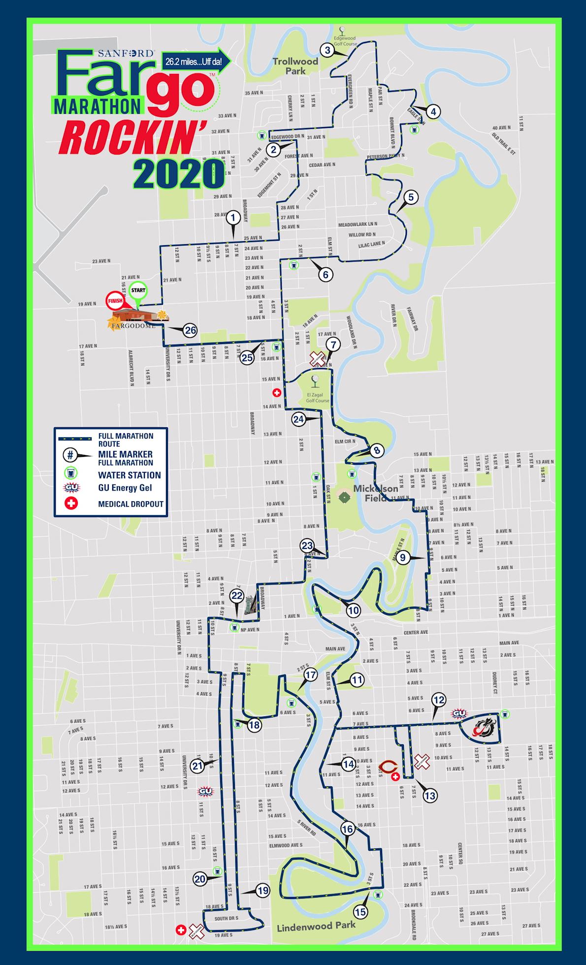 Fargo Marathon MAPA DEL RECORRIDO DE