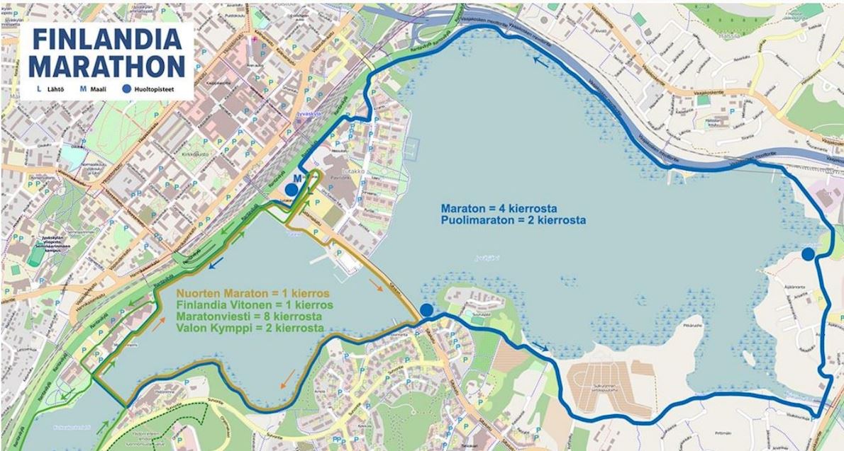 Finlandia Marathon Route Map