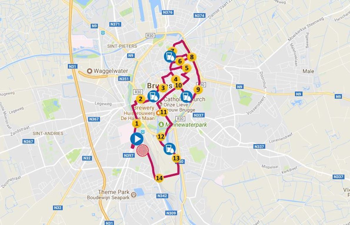 ENGIE Dwars Door Brugge Mappa del percorso