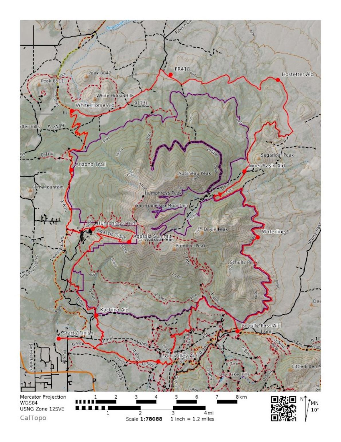 Flagstaff Sky Peaks Mappa del percorso