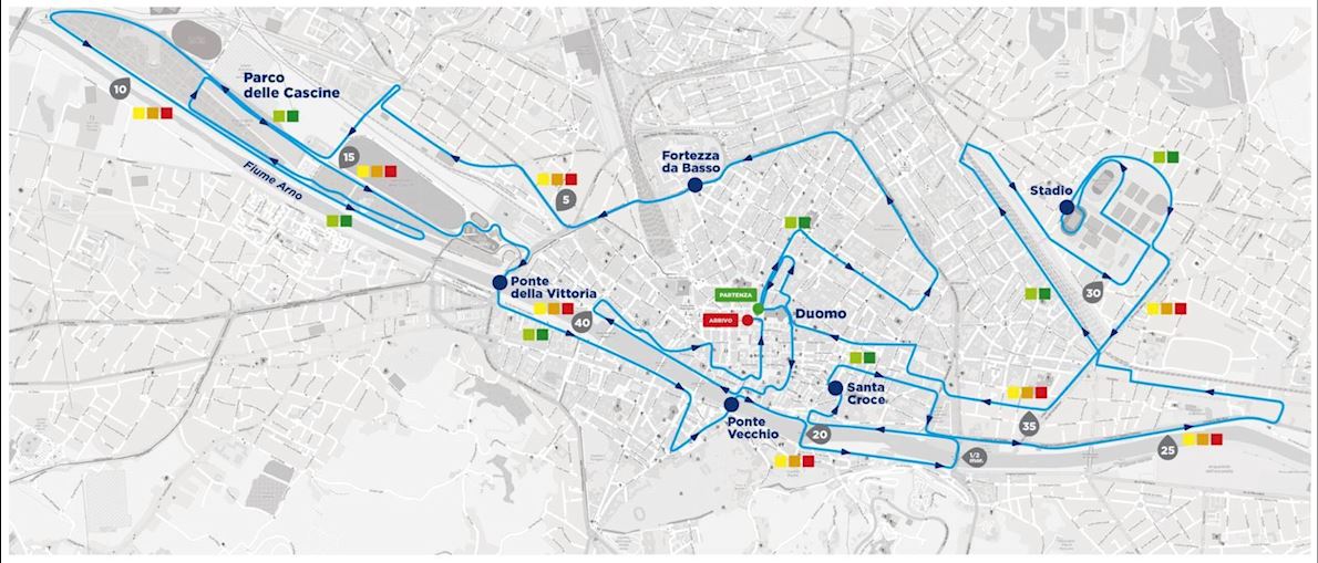 estra Firenze Marathon Route Map