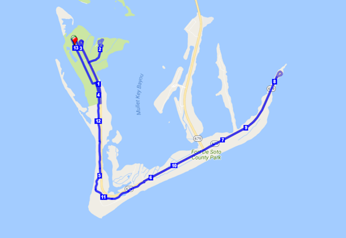Florida Shamrock Halfathon Route Map
