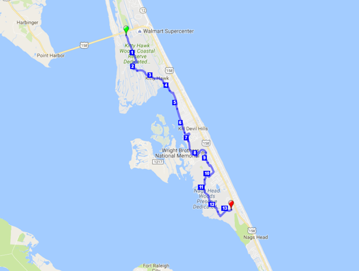 Flying Pirate Half Marathon Route Map