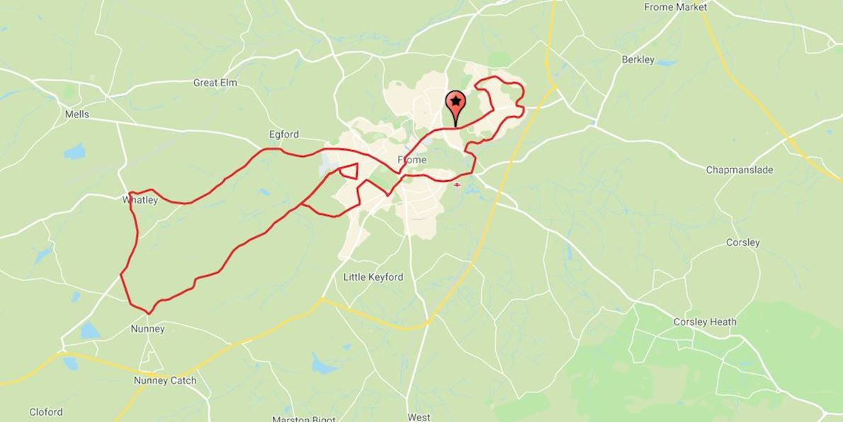 Frome Half Marathon  Mappa del percorso