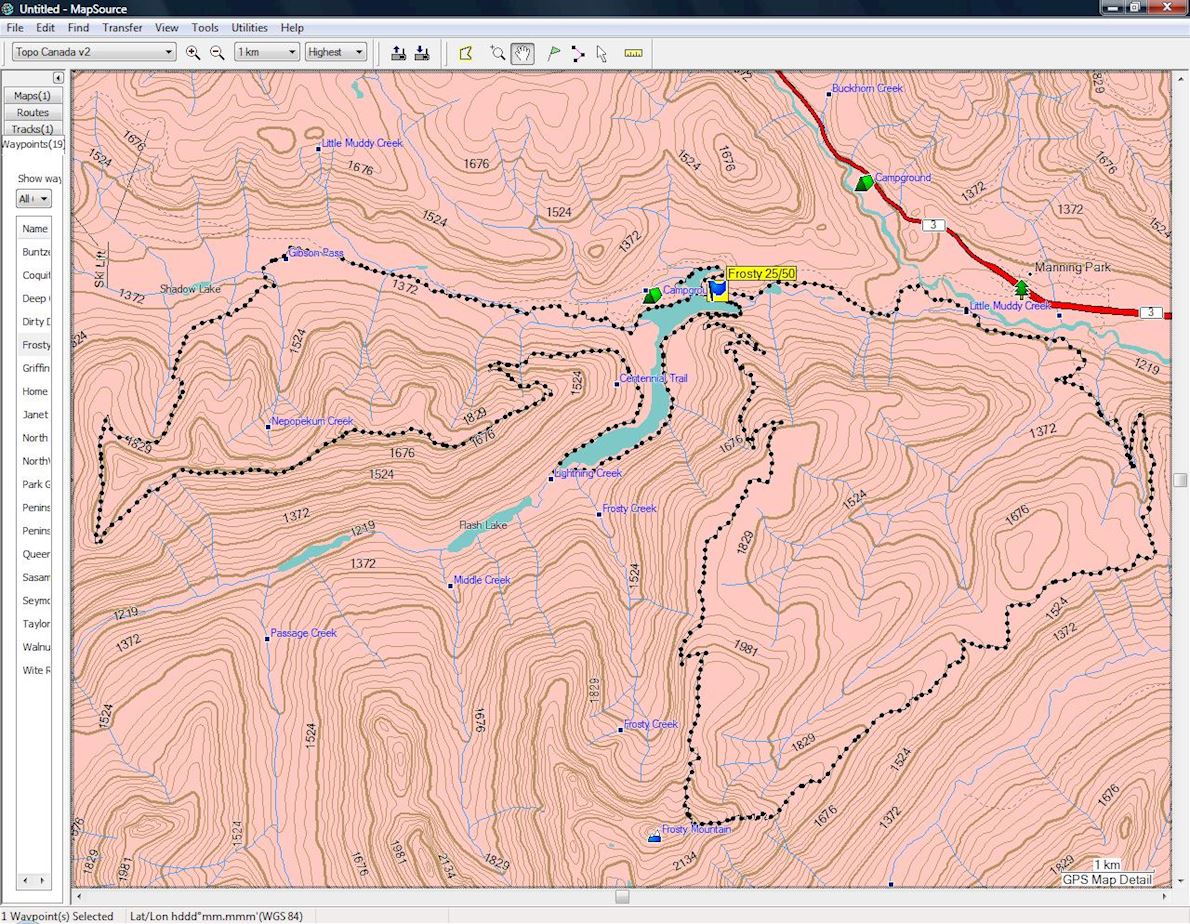 Frosty Mountain Ultra Trail Race Routenkarte