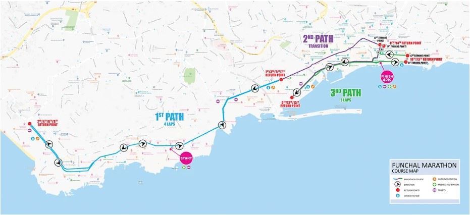 Funchal Marathon Mappa del percorso