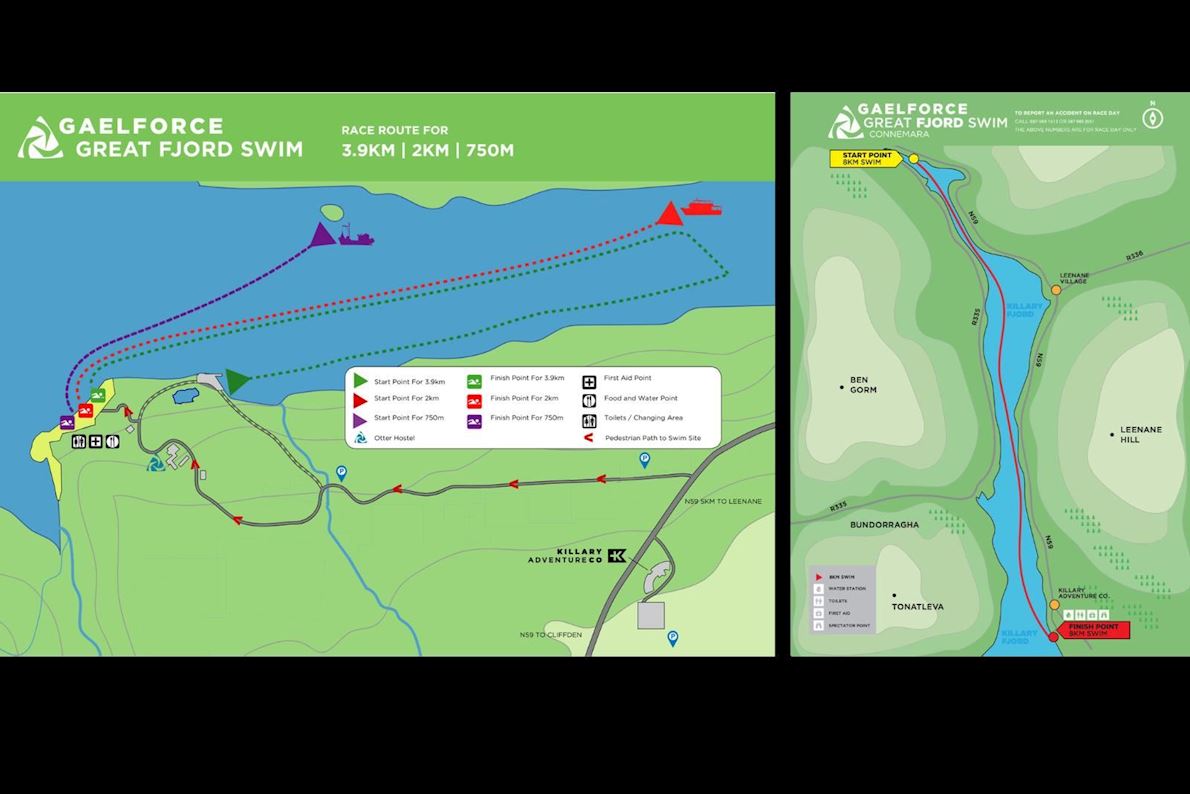 Gaelforce Great Fjord Swim Route Map