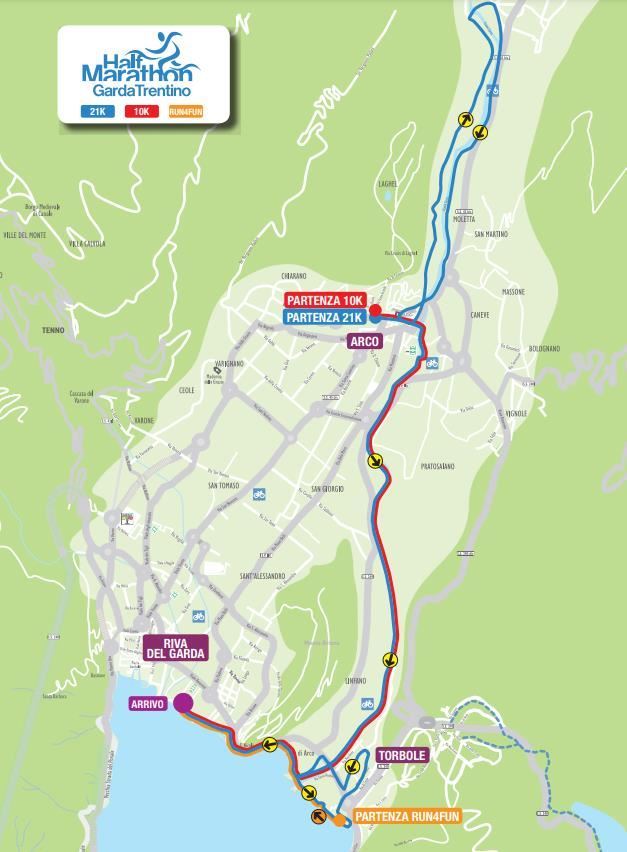 Garda Trentino Half Marathon Routenkarte