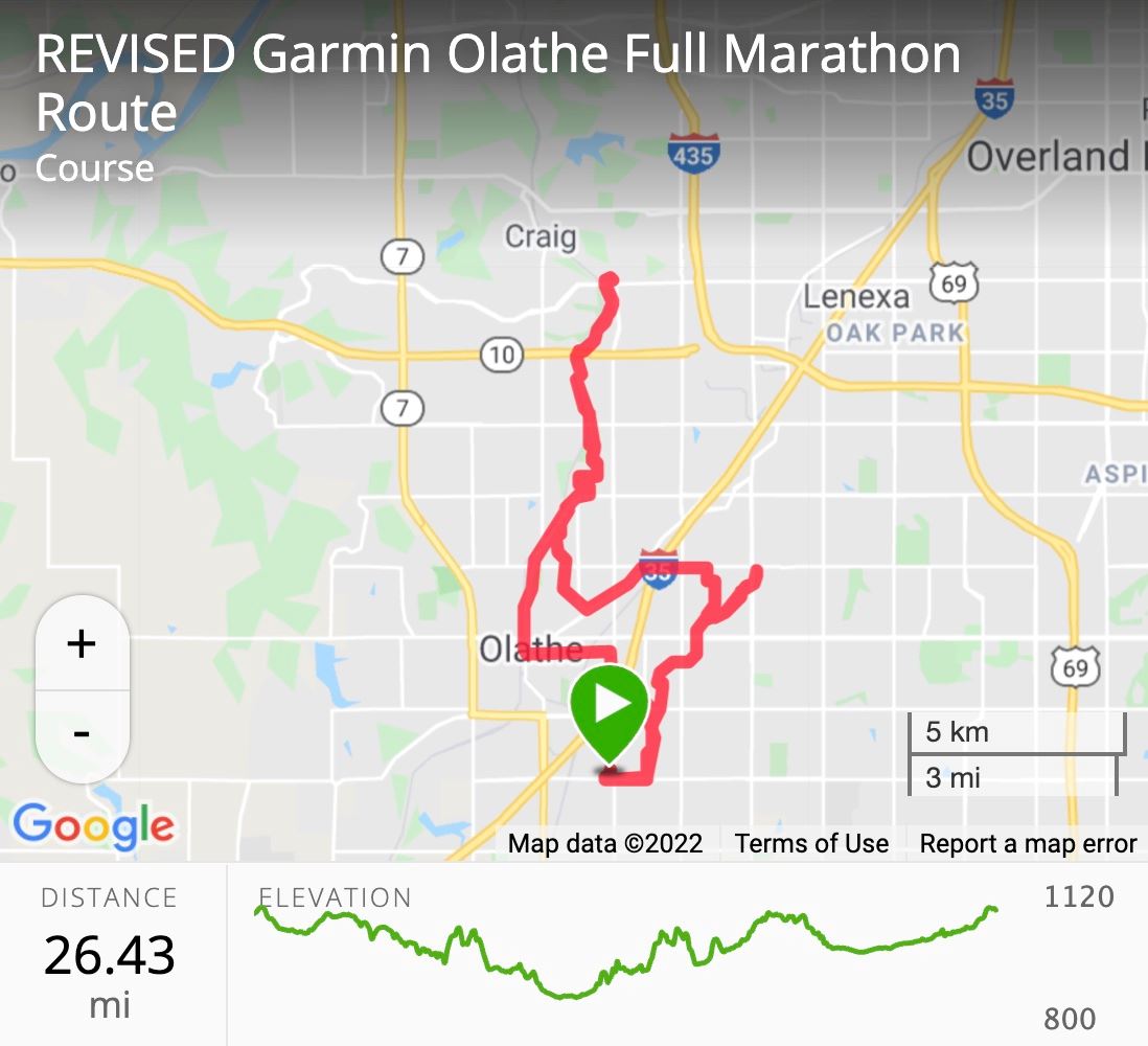 Garmin Marathon Routenkarte
