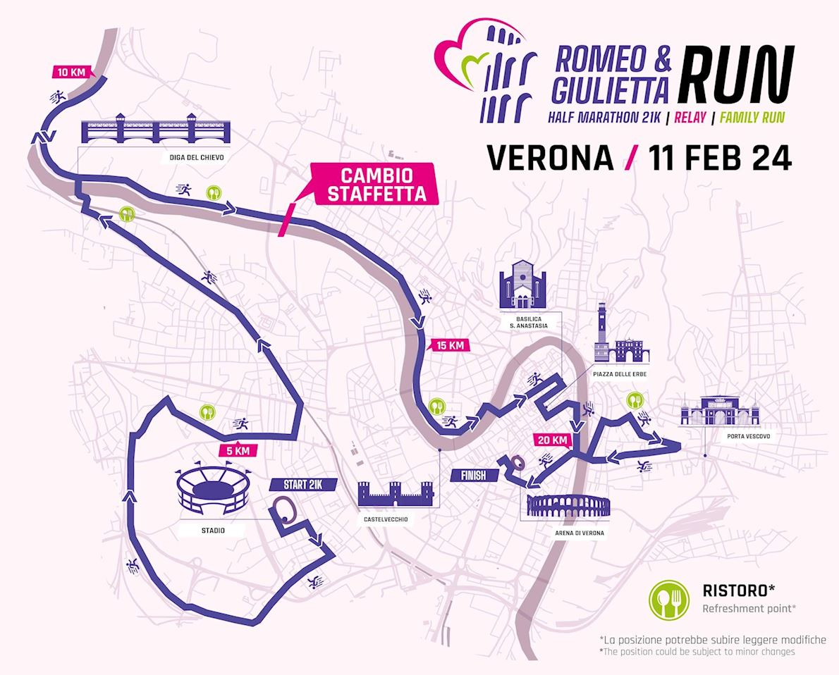 Romeo & Giulietta Run Half Marathon MAPA DEL RECORRIDO DE