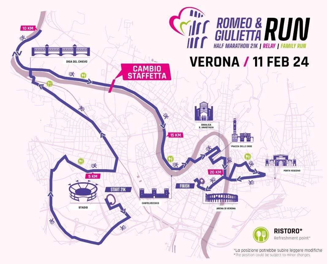 Romeo & Giulietta Run Half Marathon Mappa del percorso