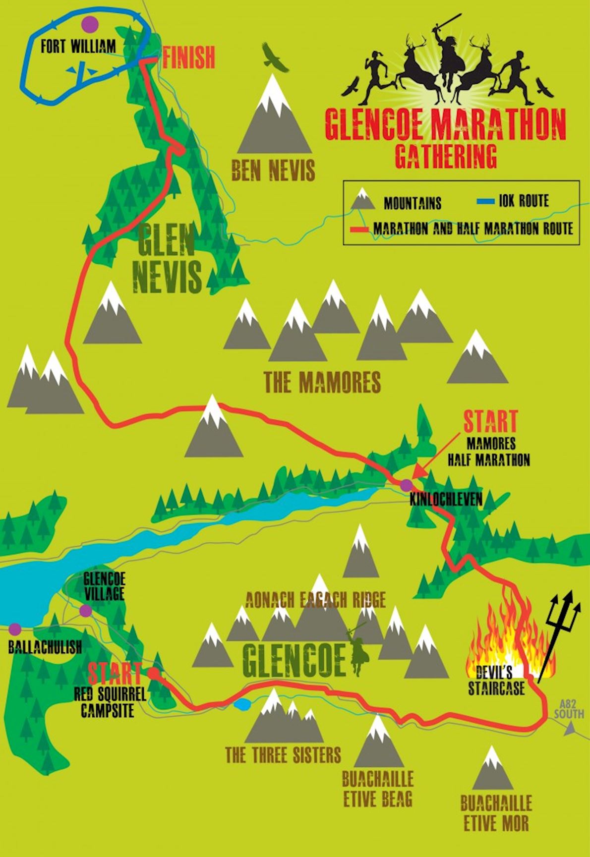 Glencoe Marathon Gathering Mappa del percorso