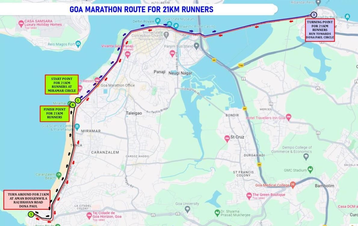 Goa Marathon Routenkarte