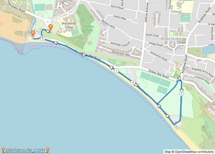 Gosport 5K Summer Series - May Mappa del percorso
