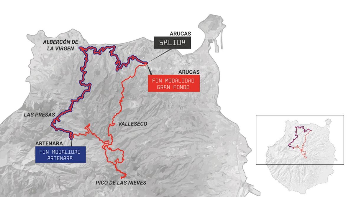 Gran Fondo Pico de las Nieves 路线图
