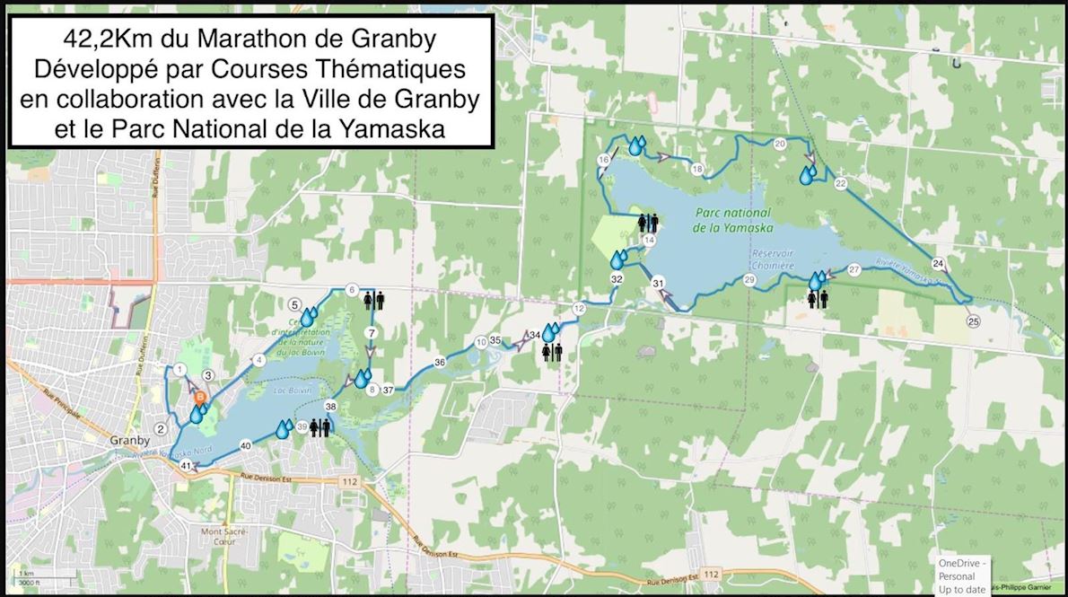 Granby Marathon Routenkarte
