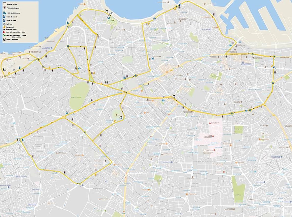 Marathon International de Casablanca Mappa del percorso