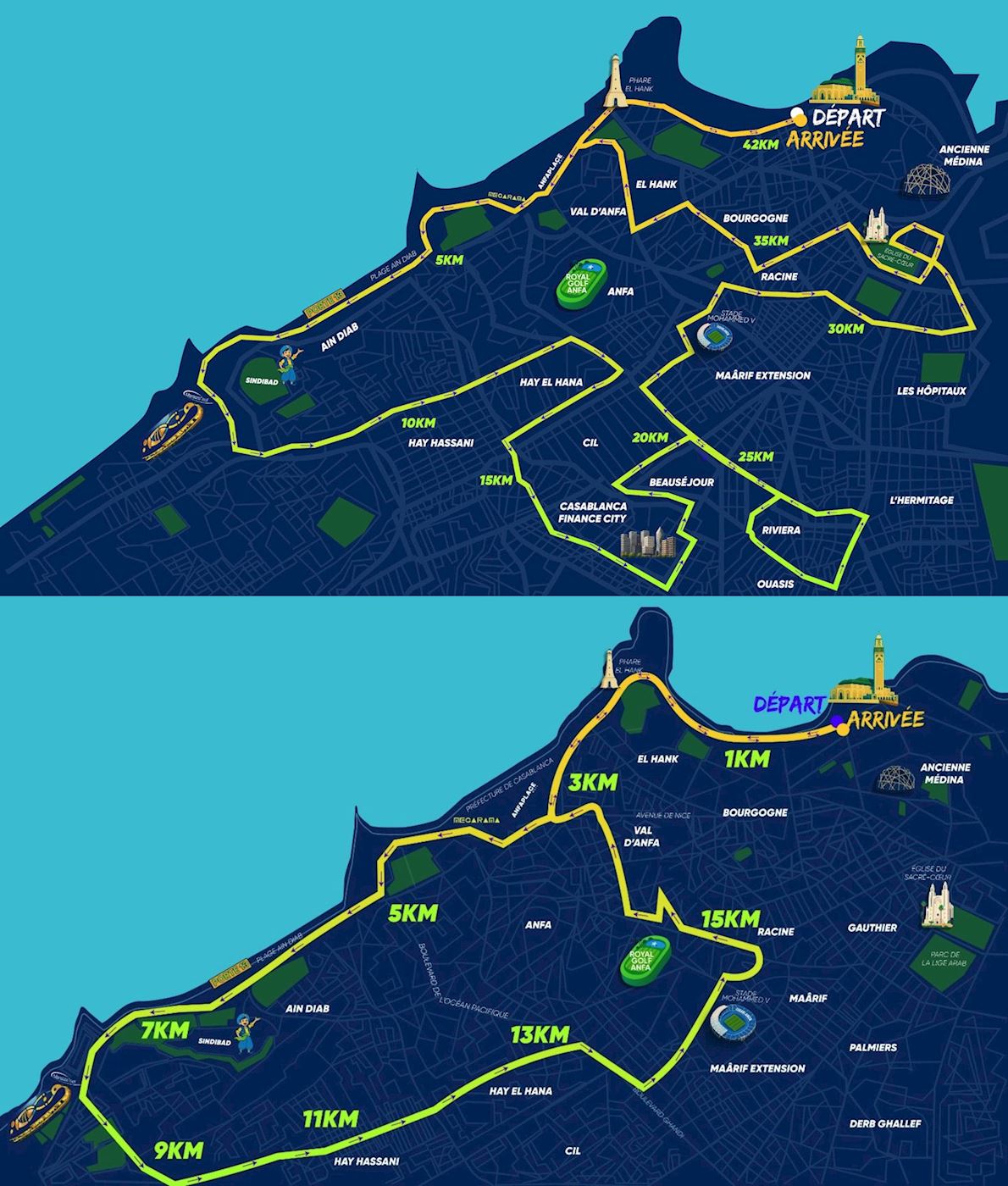 Casablanca Marathon MAPA DEL RECORRIDO DE