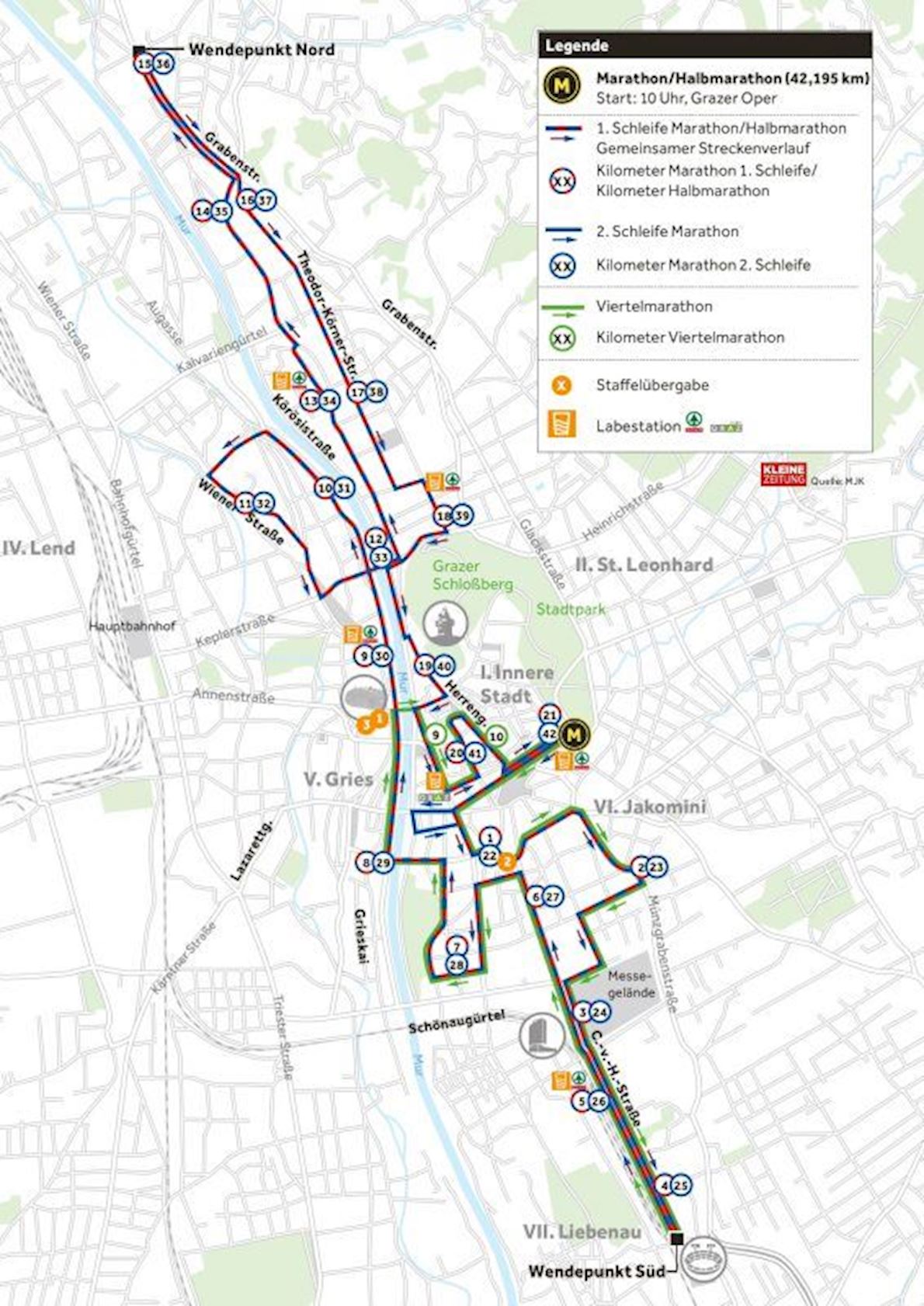 Graz Marathon Routenkarte