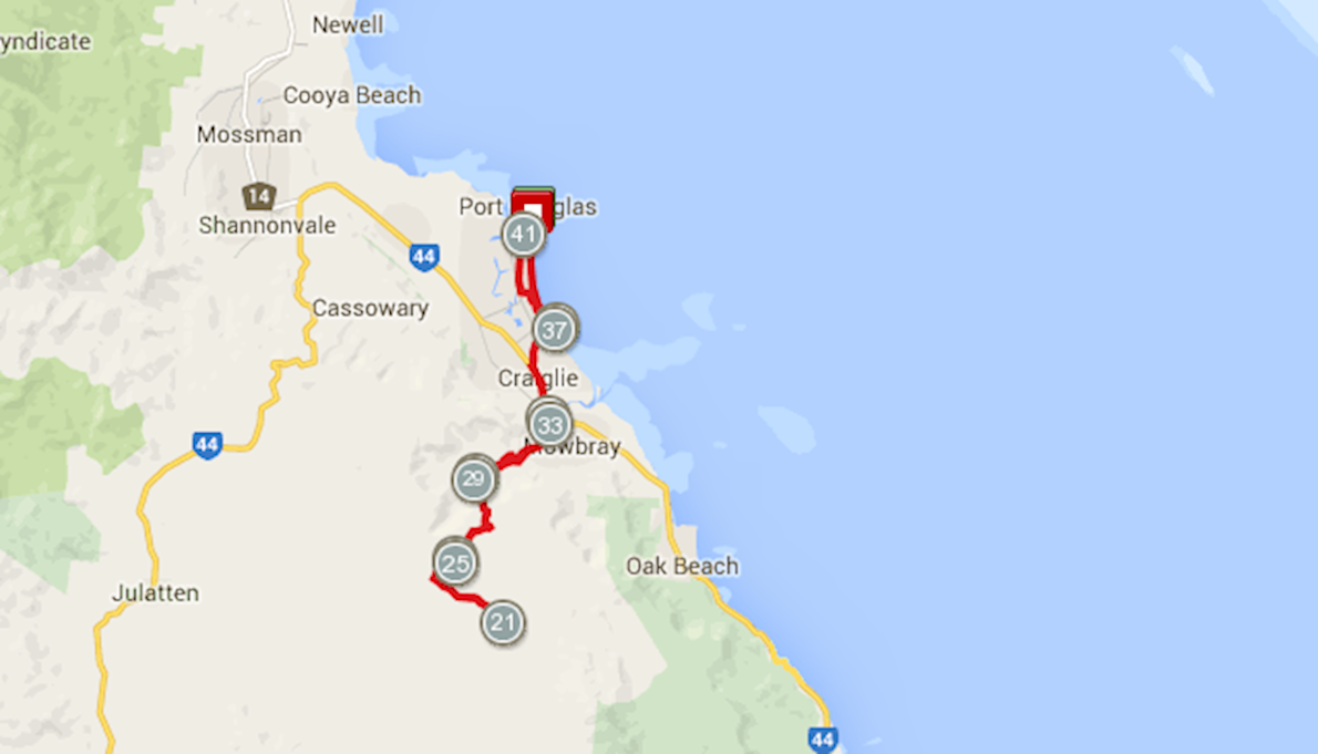 Great Barrier Reef Marathon Festival MAPA DEL RECORRIDO DE