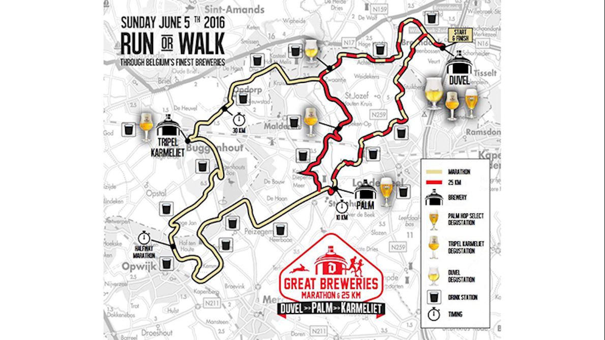 Great Breweries Marathon Route Map