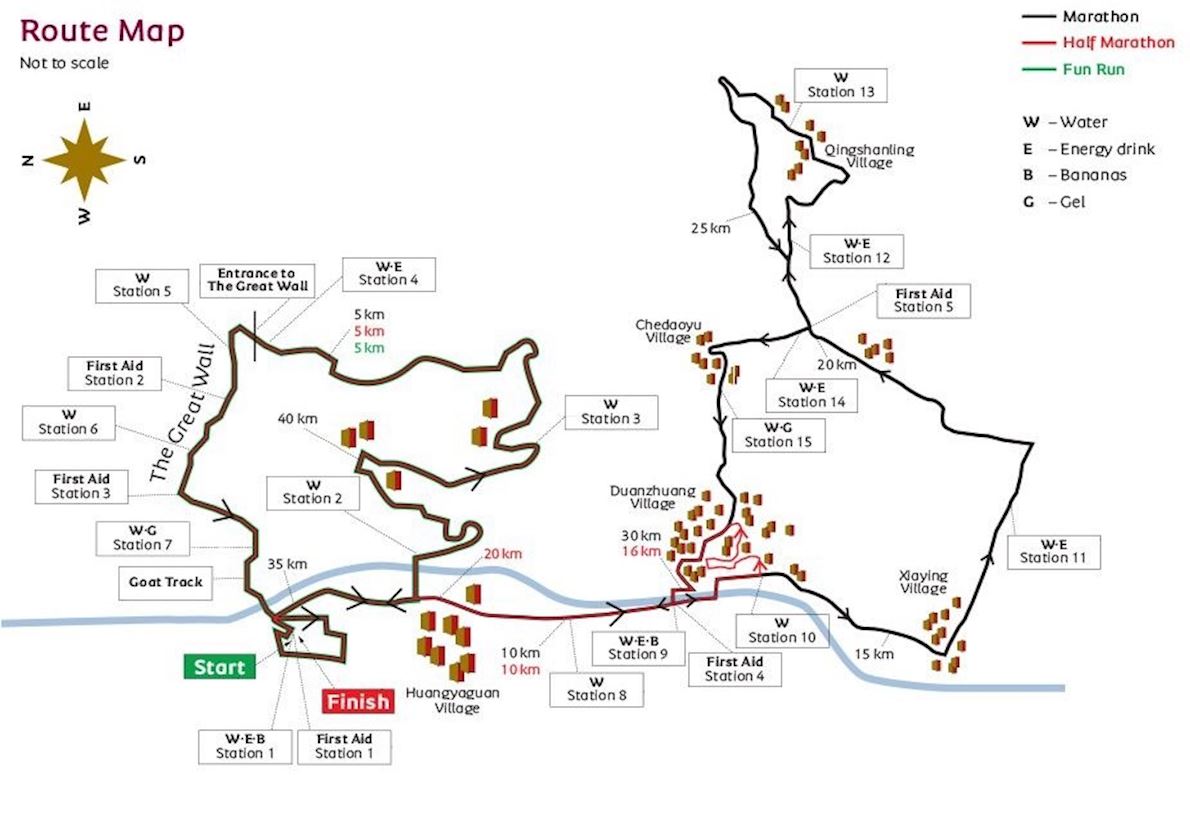 Great Wall Marathon Route Map