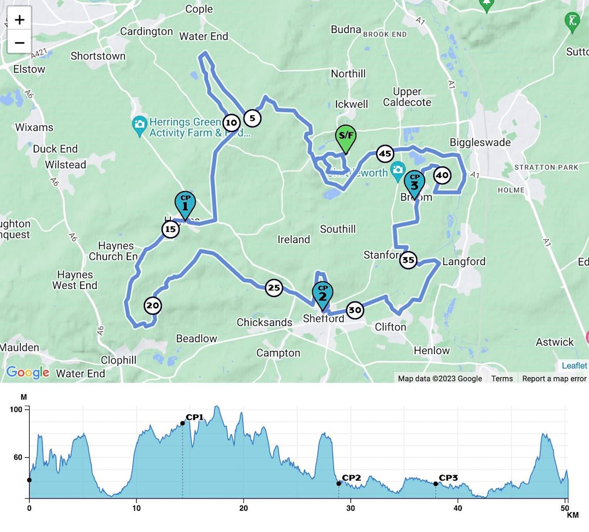 Greensand Country Ultra Trail 50km Route Map