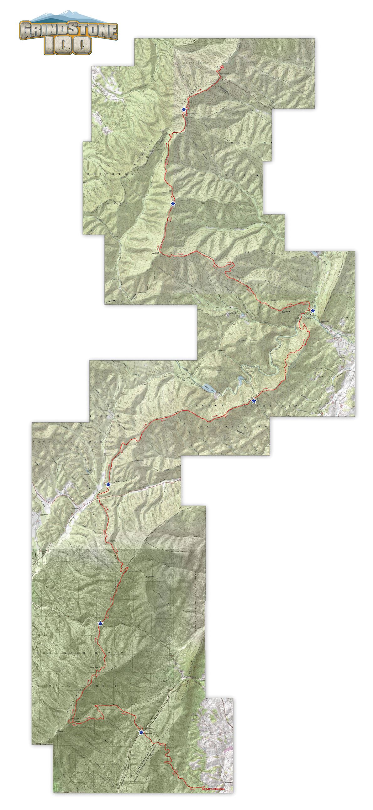 GrindStone 100 Route Map