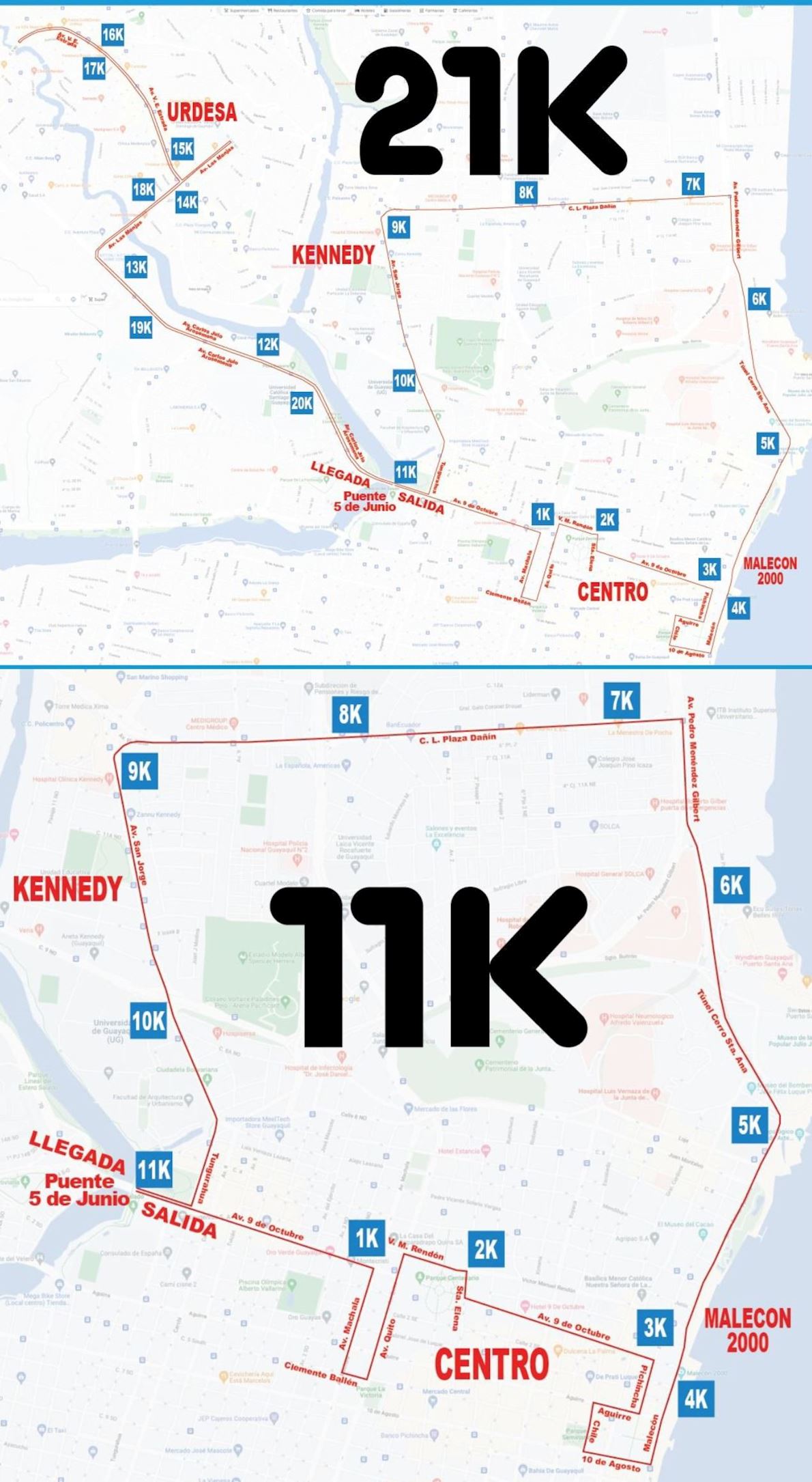 Guayaquil Half Marathon Route Map