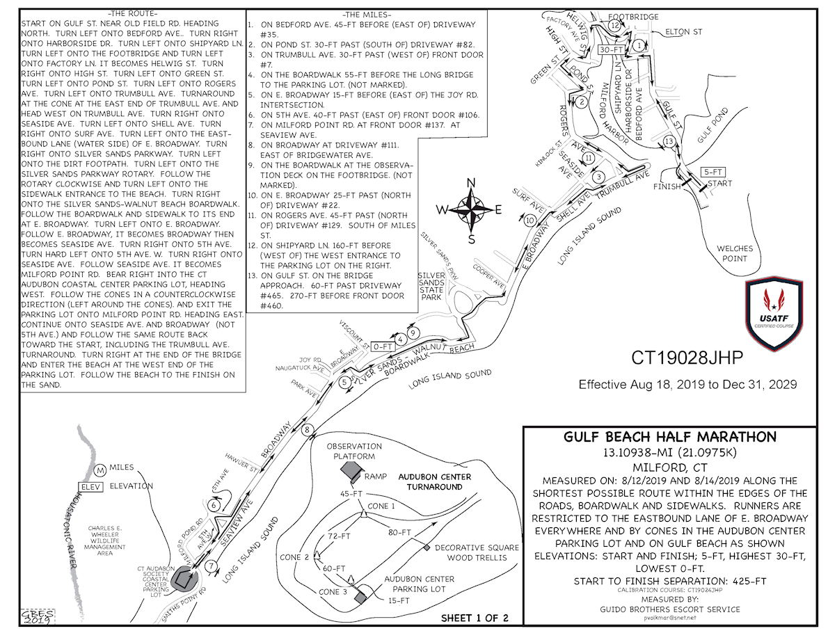 Gulf Beach Half Marathon Mappa del percorso