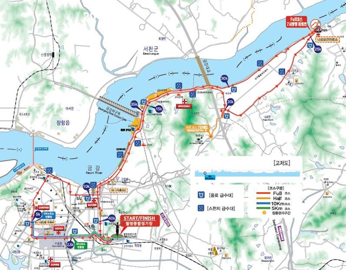 Gunsan Saemangeum International Marathon 路线图
