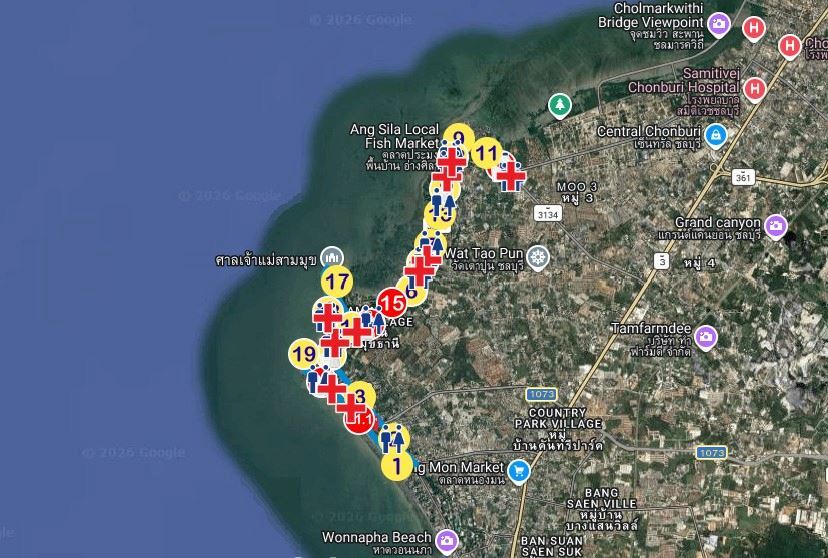Bangsaen21 Half Marathon Route Map