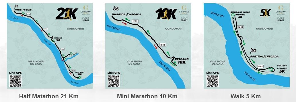 Tranquilidade Half Marathon D`Ouro Run Gondomar MAPA DEL RECORRIDO DE