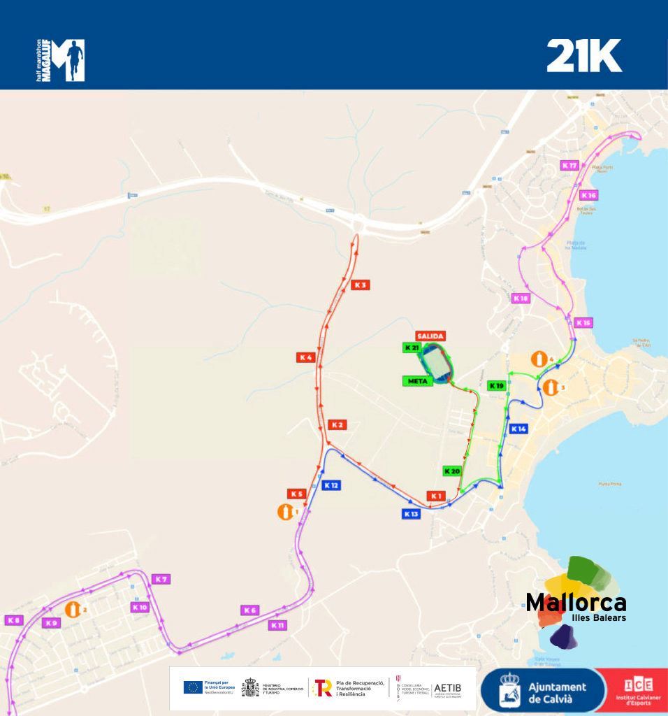 Half Marathon Magaluf Mappa del percorso