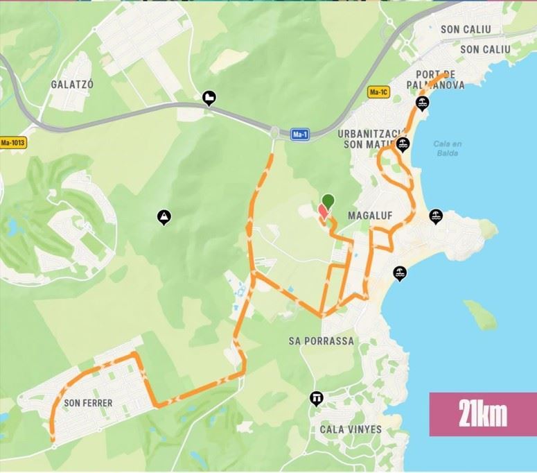 Half Marathon Magaluf MAPA DEL RECORRIDO DE