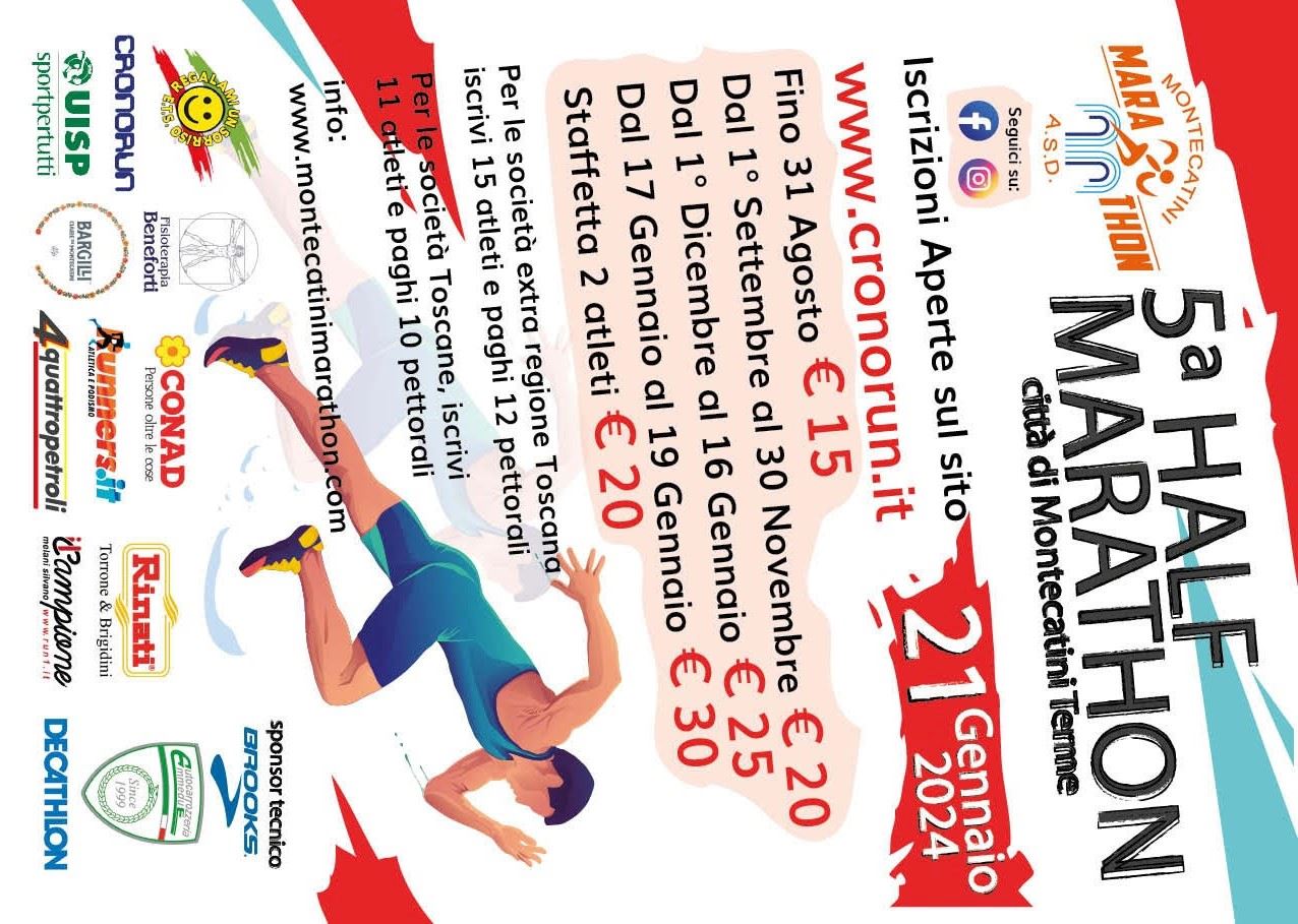 Halfmarathon Montecatini Terme, 21 Jan 2024 World's Marathons