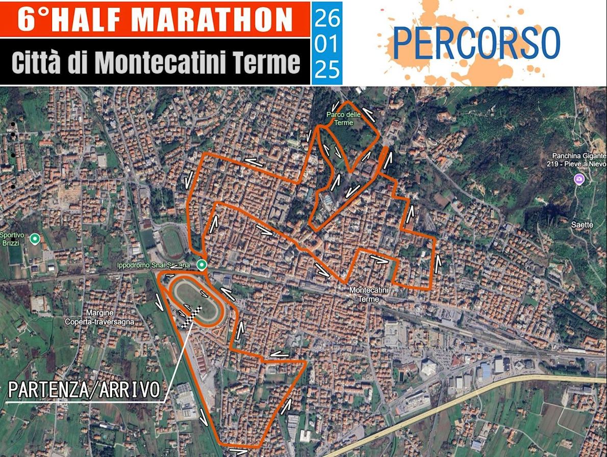 Half-marathon Montecatini Terme Route Map