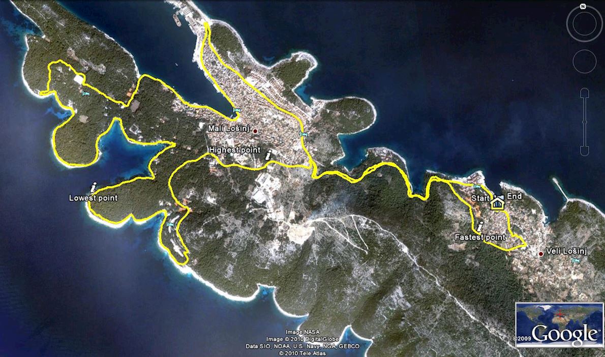 13th Losinj Half Marathon Route Map