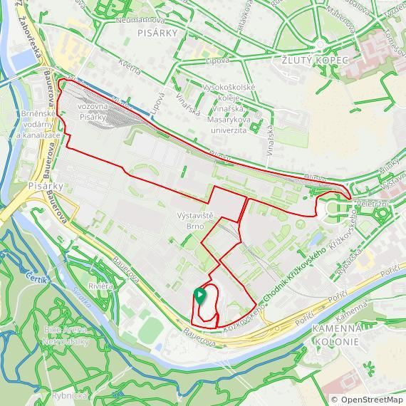 Halfmarathon Brno Route Map