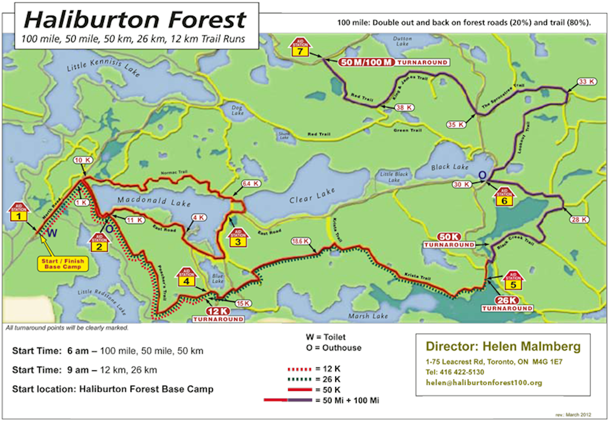 Haliburton Forest Trail Race Routenkarte