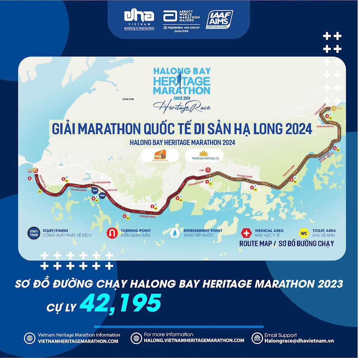 Halong Bay Heritage Marathon Mappa del percorso