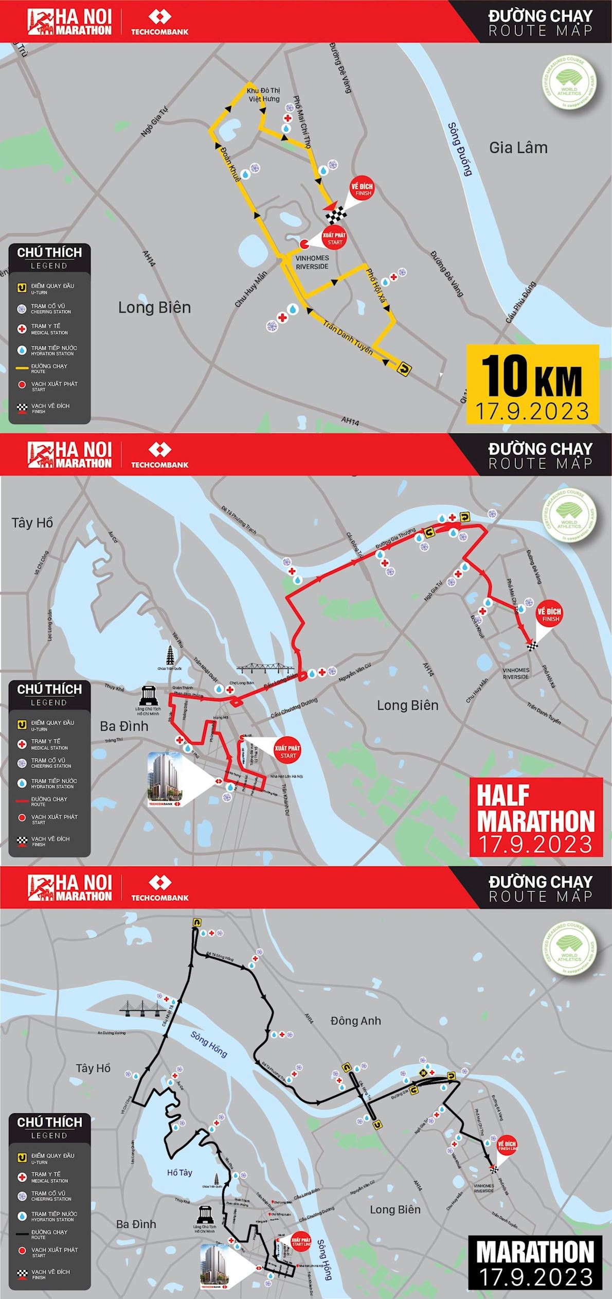 TECHCOMBANK Ha Noi Marathon Mappa del percorso