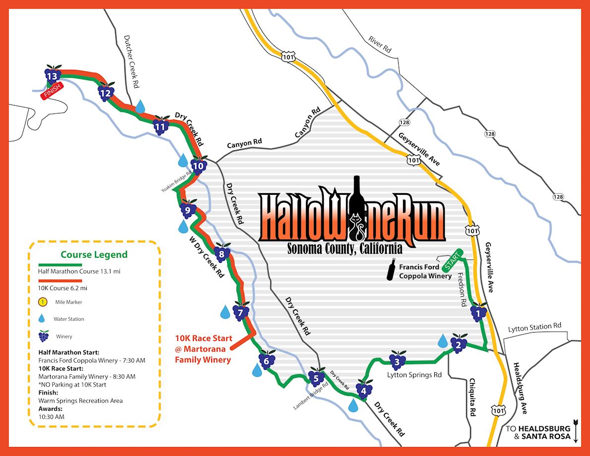 The Hallowine Run Route Map