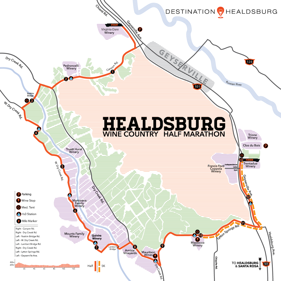 Hallowine Run Mappa del percorso
