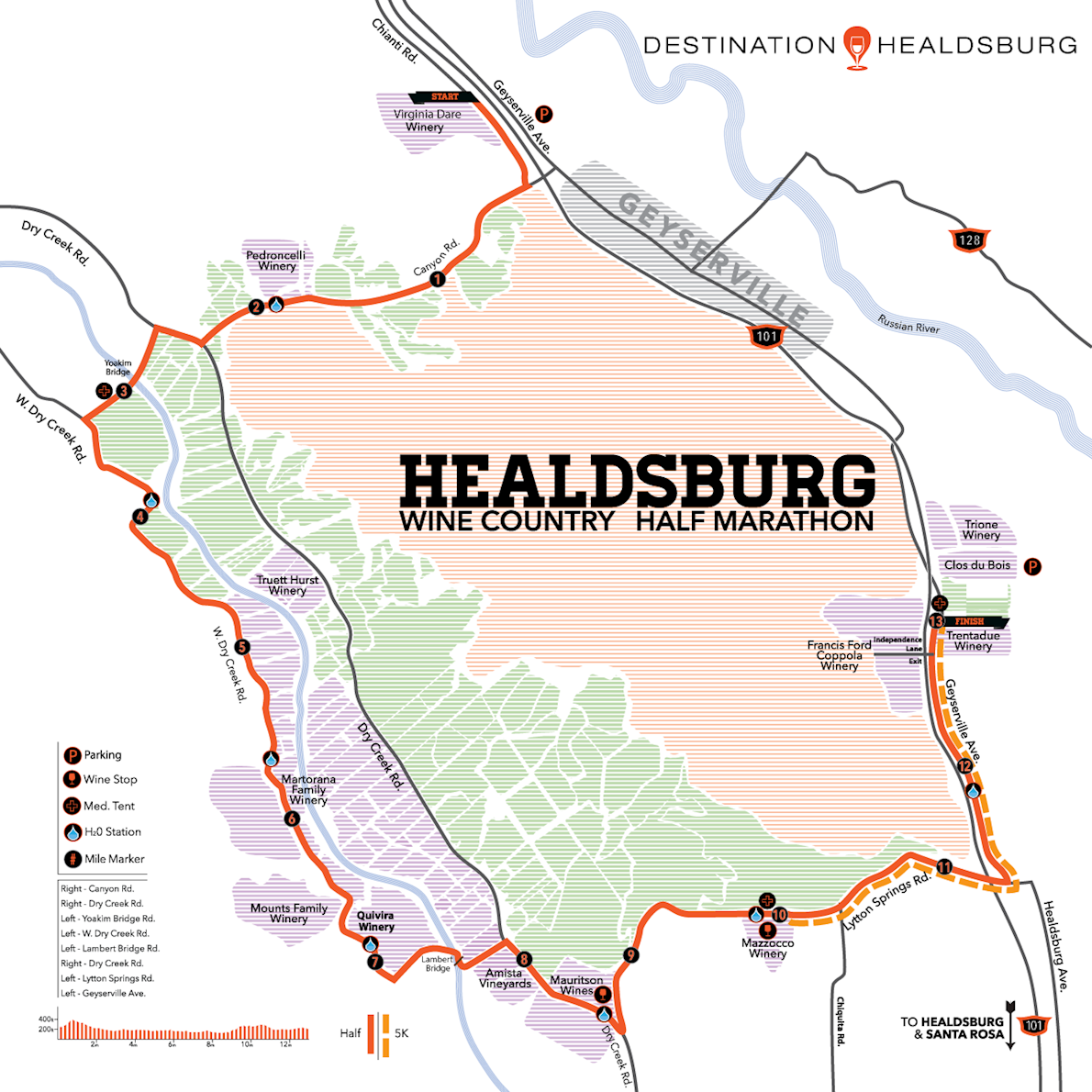 Hallowine Run MAPA DEL RECORRIDO DE