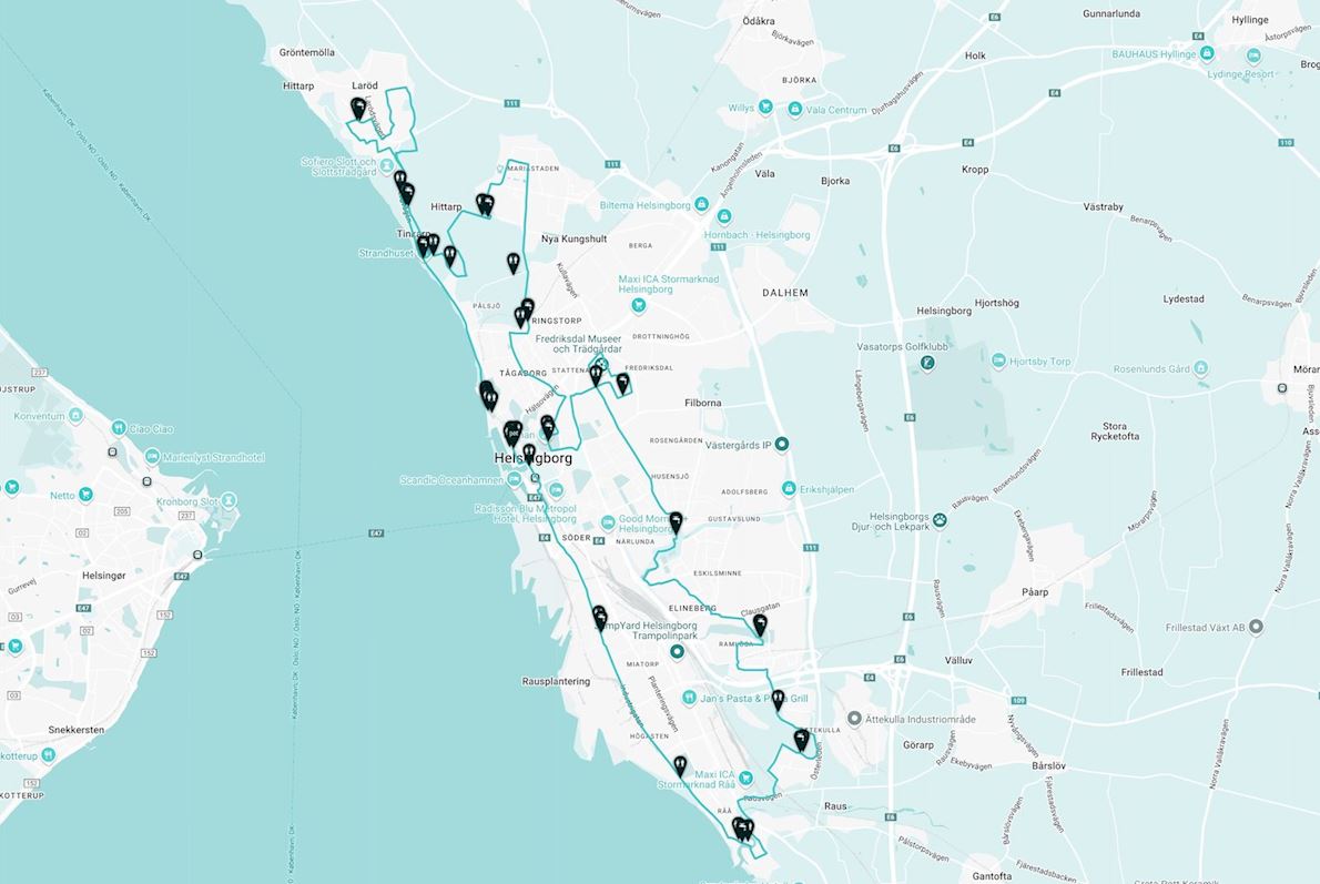 Helsingborg Marathon & HOKA Helsingborg Half Marathon Route Map